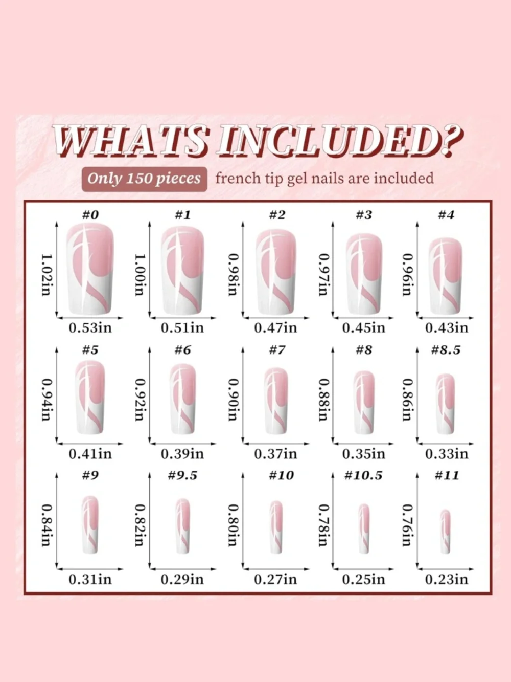 Pink & White Swirl Medium Square Press On Nails